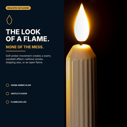 6Pcs Window Flameless Led Taper Candles with Sensor Dusk to Dawn