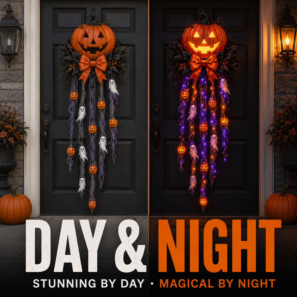 👻 Lighted Pumpkin & Ghost Door Cascade🛒