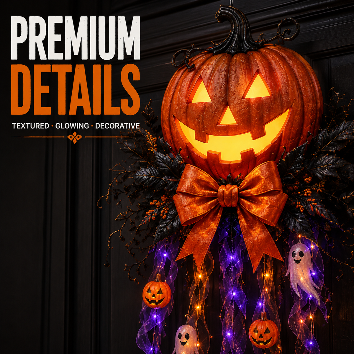 👻 Lighted Pumpkin & Ghost Door Cascade🛒