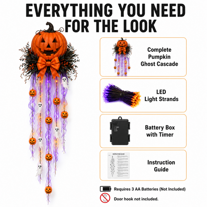 👻 Lighted Pumpkin & Ghost Door Cascade🛒