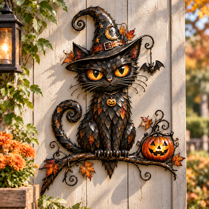 ✨Whimsical Halloween Wall Decor Collection – Owl, Witch, Black Cat & Raven