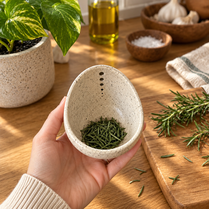 🌿100% Handmade from natural porcelain clay-🎁Pottery Herb Stripper