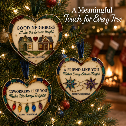 ✨Heartfelt 'Stained-Glass Style' Christmas Ornaments -❤️The Perfect Holiday Gift for Everyone You Love
