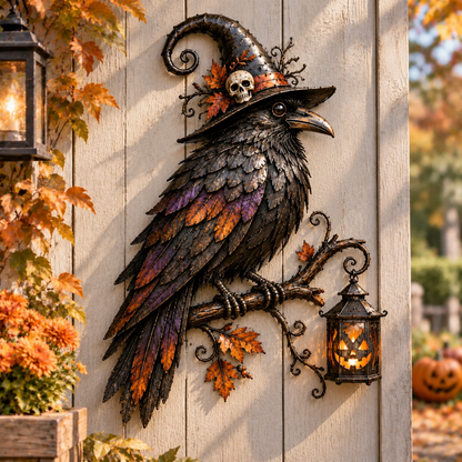✨Whimsical Halloween Wall Decor Collection – Owl, Witch, Black Cat & Raven