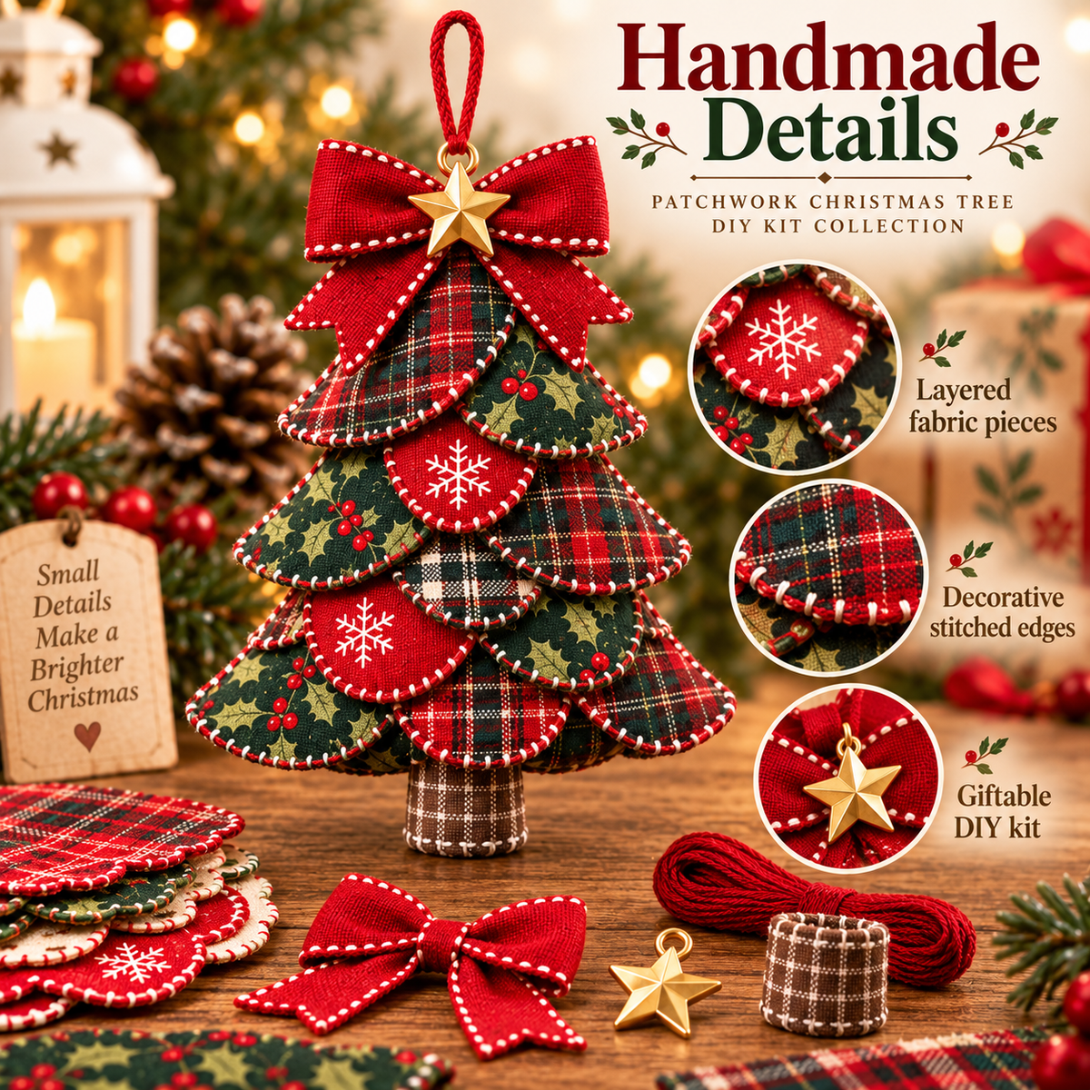 2027 Nestmiro® Patchwork Christmas Tree DIY Kit – 5 Festive Holiday Designs