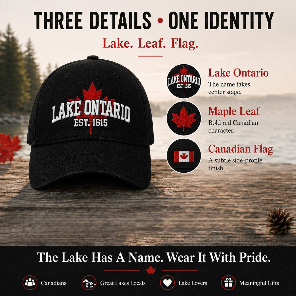 🔥😍Lake Ontario Forever – Heritage Embroidered Cap🍁
