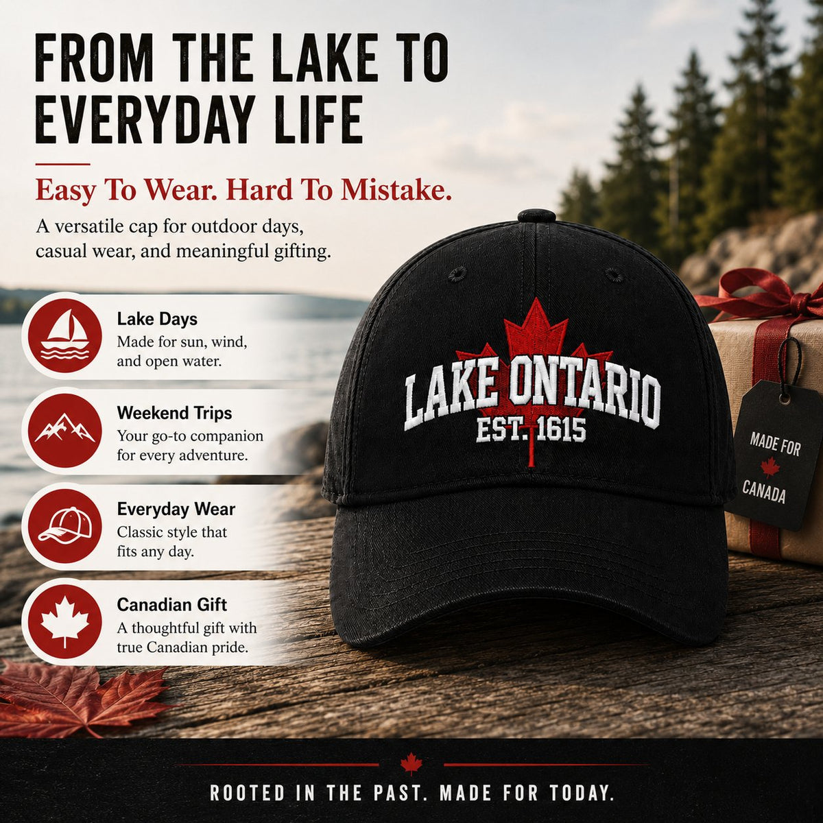 🔥😍Lake Ontario Forever – Heritage Embroidered Cap🍁