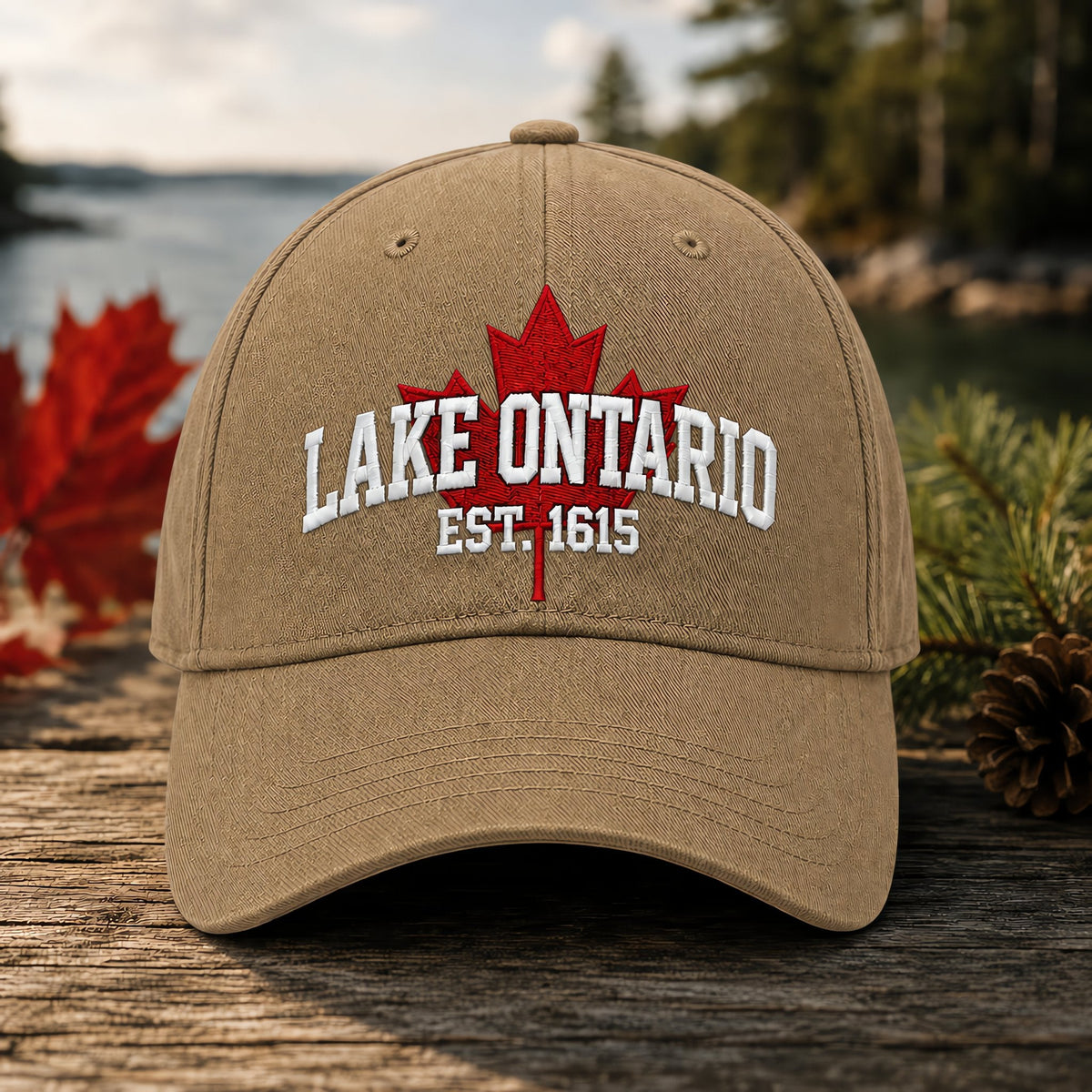 🍁Lake Ontario Forever – Heritage Embroidered Cap(❤Ultra-Breathable & Lightweight Comfort & Unisex Fit)