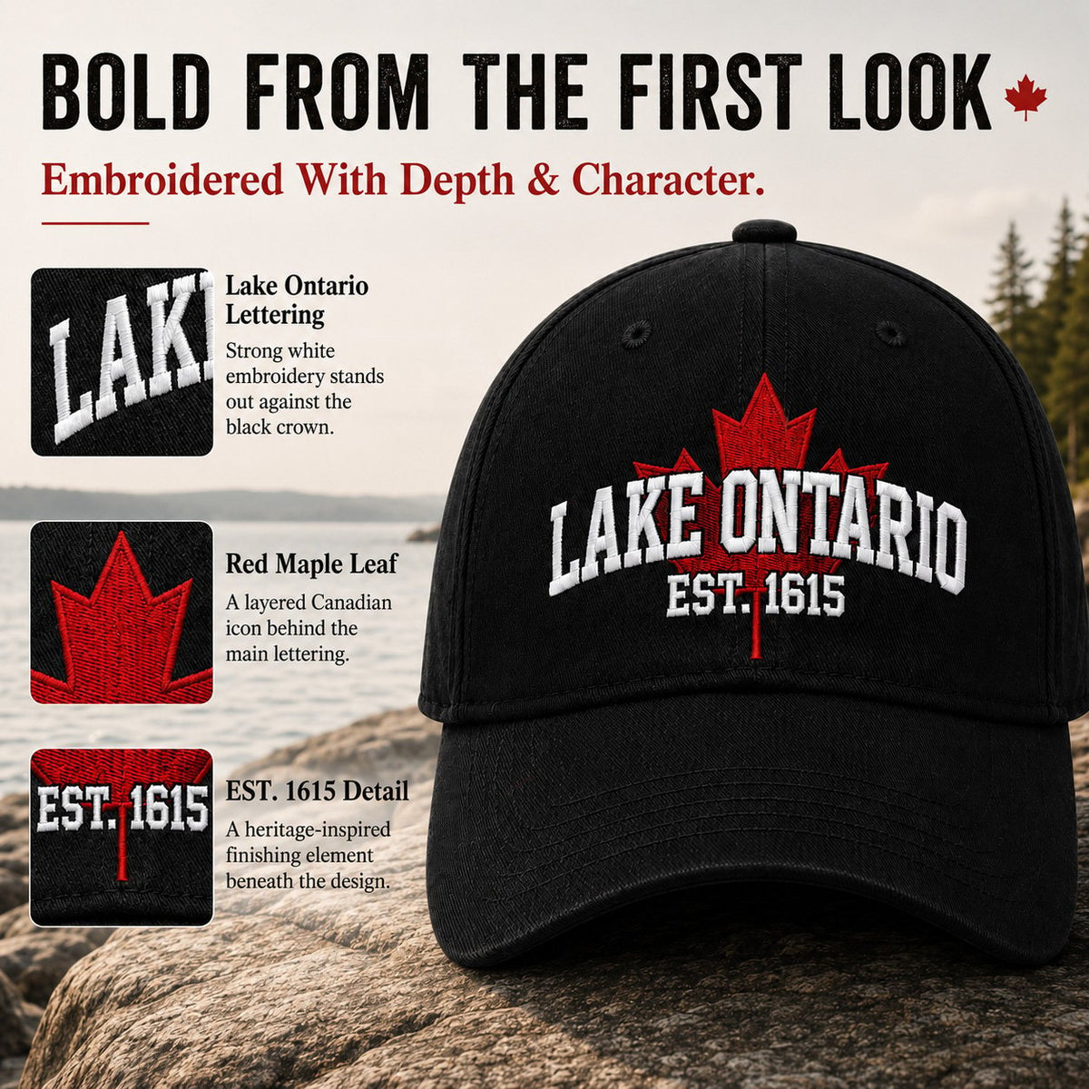 ❤️Lake Ontario Forever – 2027 Nestmiro®Heritage Embroidered Cap🍁
