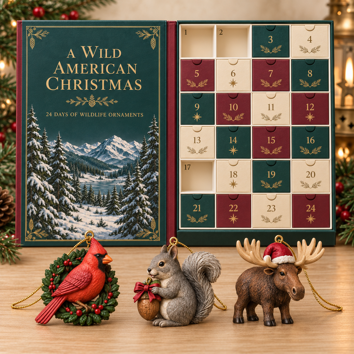 🌲🦍 A Wild American Christmas – 24-Day Wildlife Ornament Advent Calendar