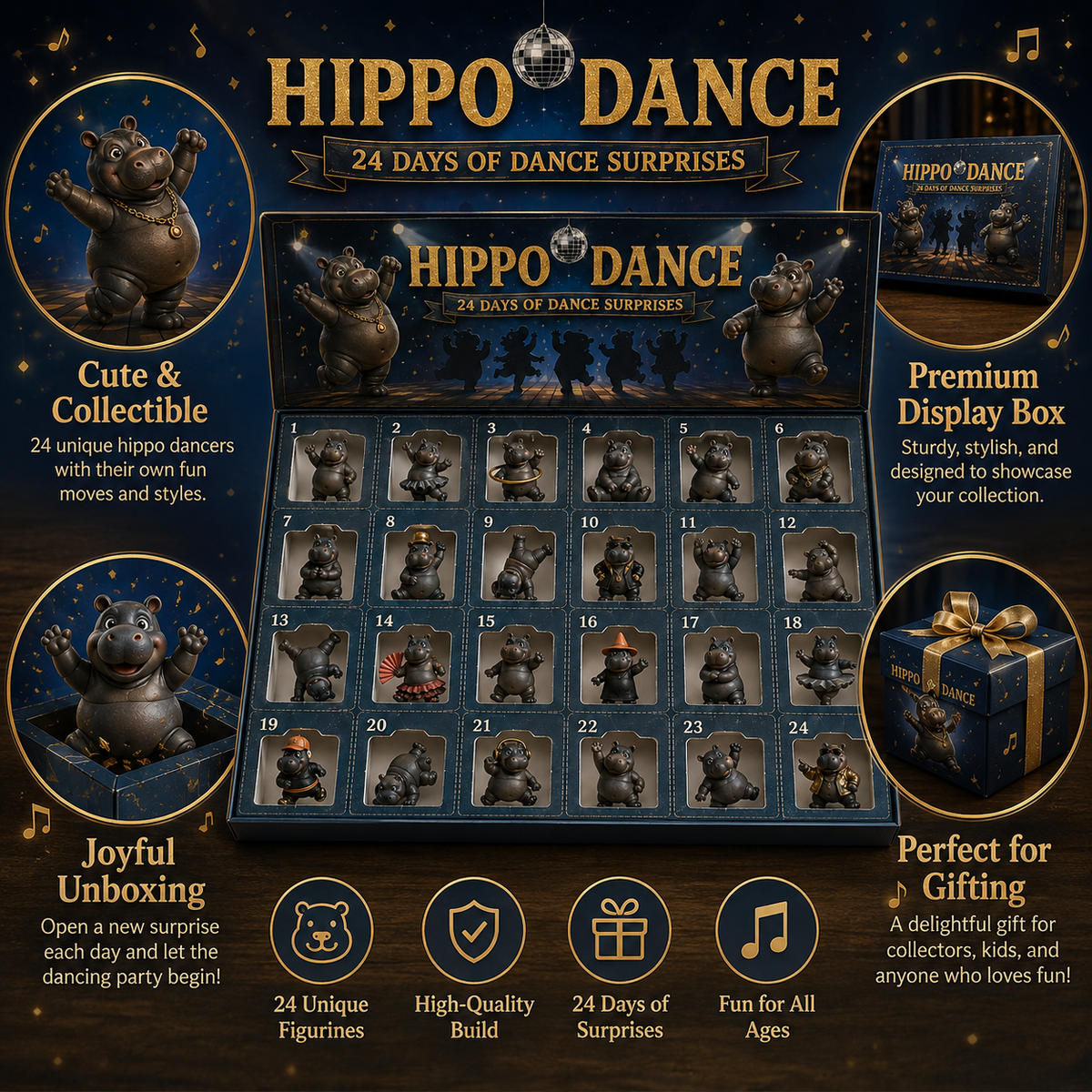 🔥🦛Open, Meet, Collect — 2027 Nestmiro® Funniest Hippo Dance Troupe Gift Set😂💃