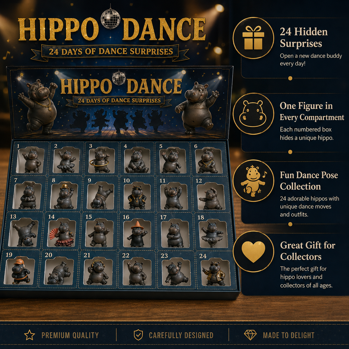 🔥🦛Open, Meet, Collect — 2027 Nestmiro® Funniest Hippo Dance Troupe Gift Set😂💃