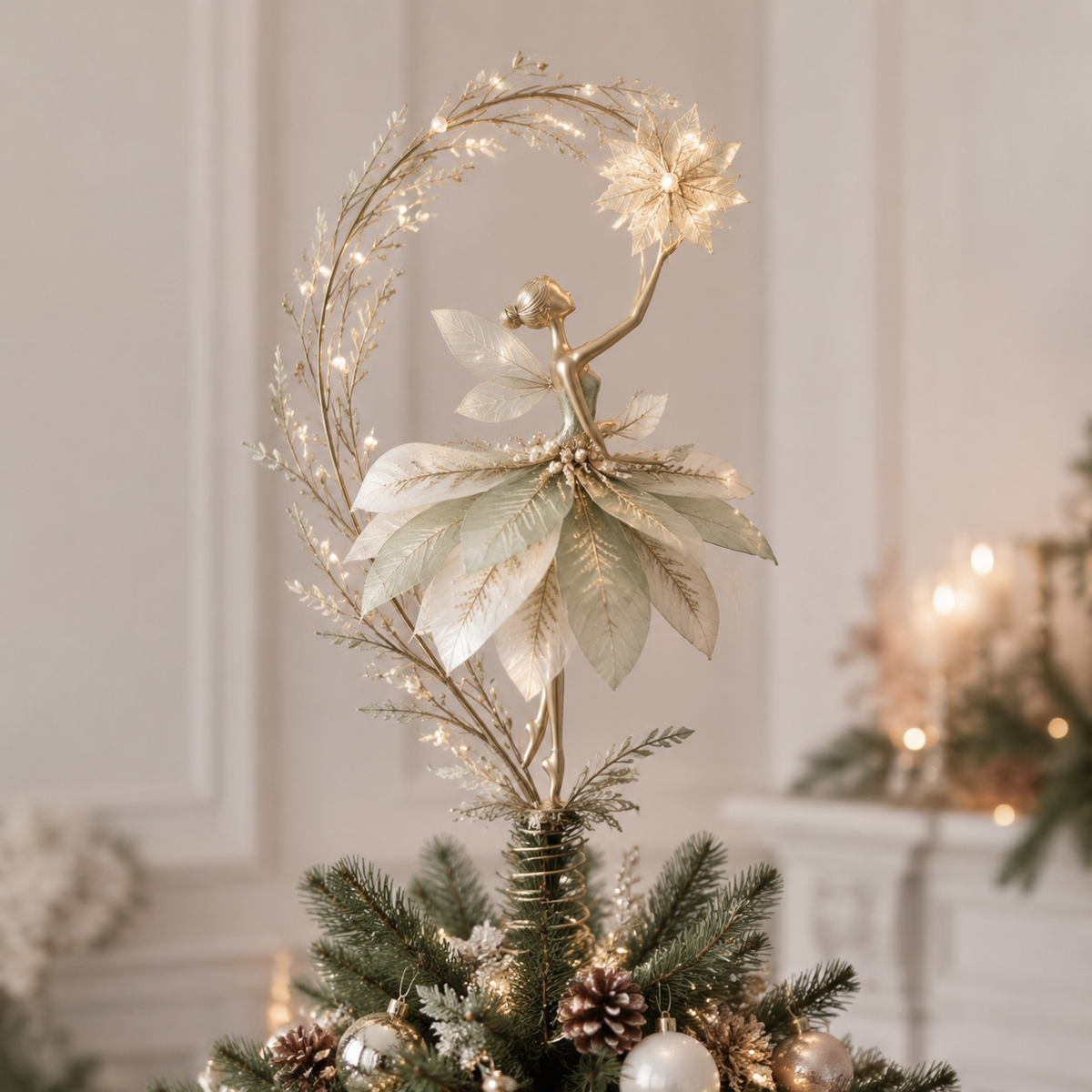 💃🌸Starlit Petal Dancer Christmas Tree Topper