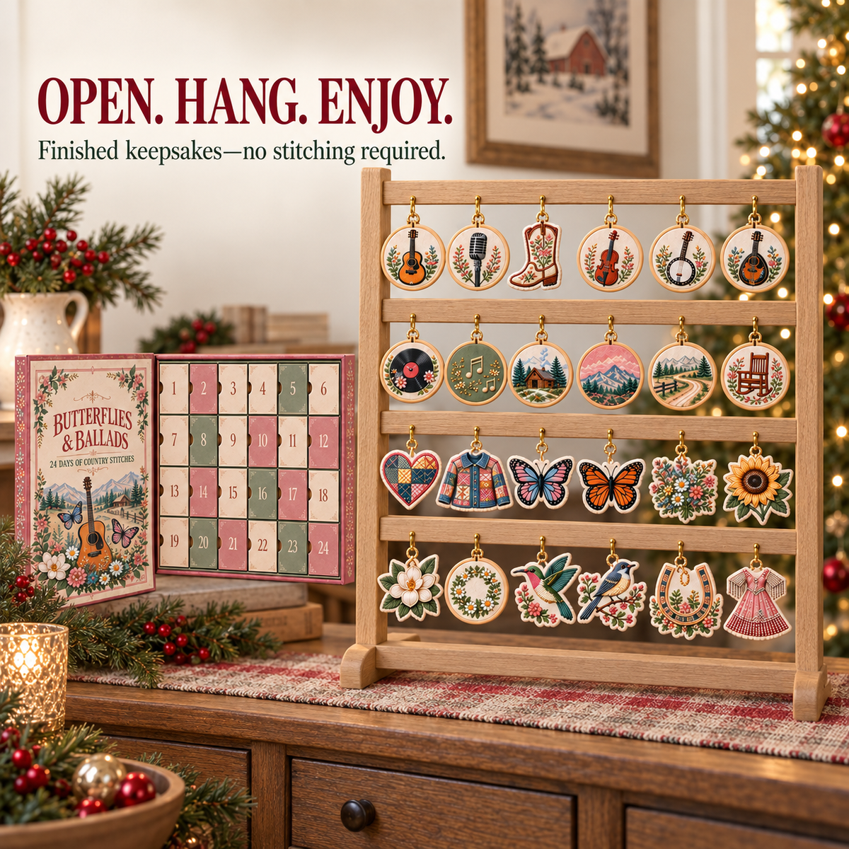 🔥🌸24 Days of Festive Stitches – Christmas Ornament Advent Calendar