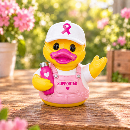 ❤️No One Fights Alone — 4-Piece Pink Ribbon Support Duck Collection