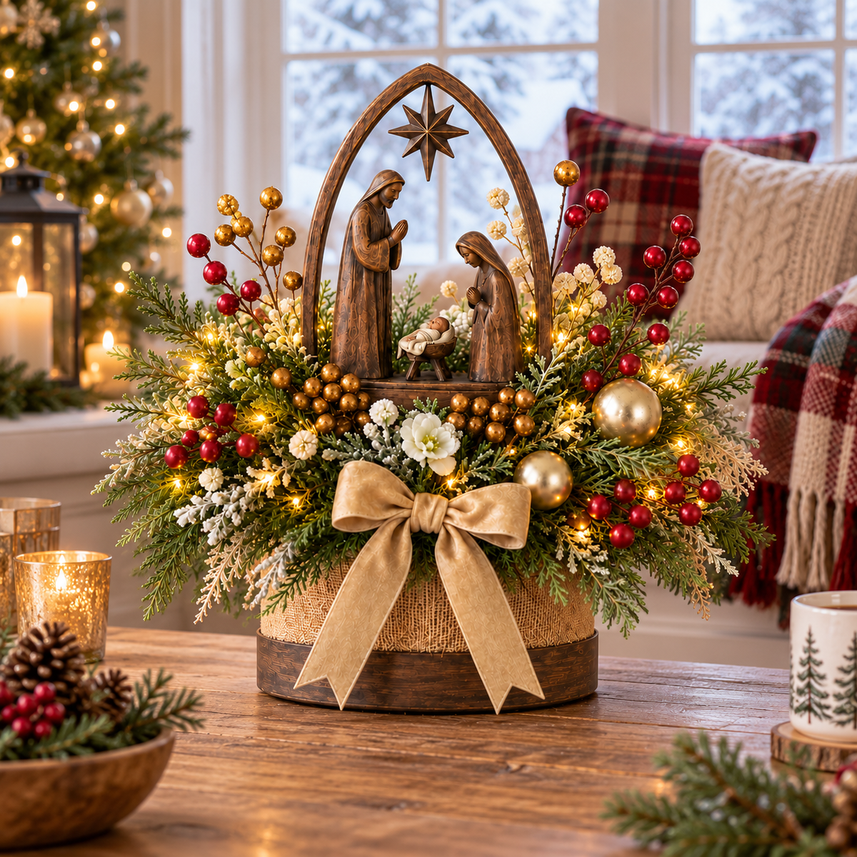 🌸Holy Night Christmas Nativity Display